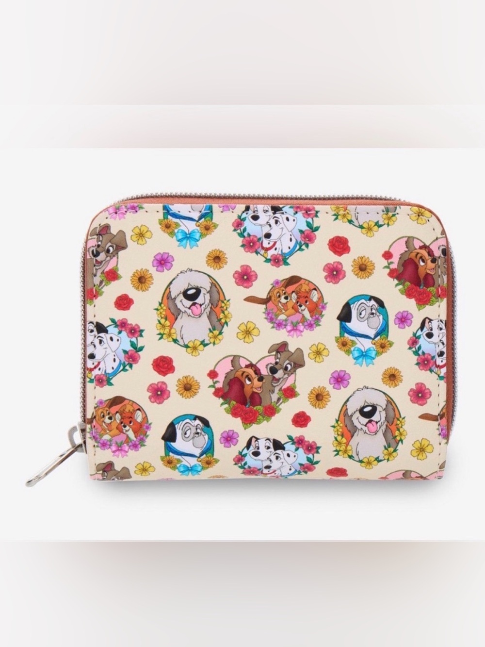 Loungefly Disney “Dogs” Cream Floral Zip Wallet- NWT - Picture 3 of 3